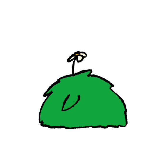 A bush-like critter jolts in surprise before burying itself, leaving only a flower visible